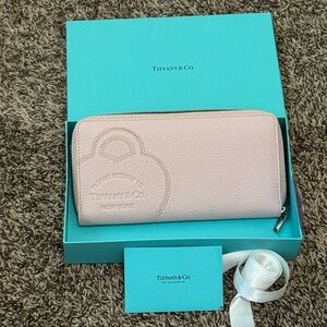 Tiffany & Co Long Zip around Wallet. New in Box. Pink color.